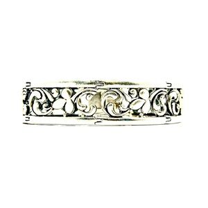 Silpada Retired B1462 Sterling Silver Floral Vine Panel Link Bracelet